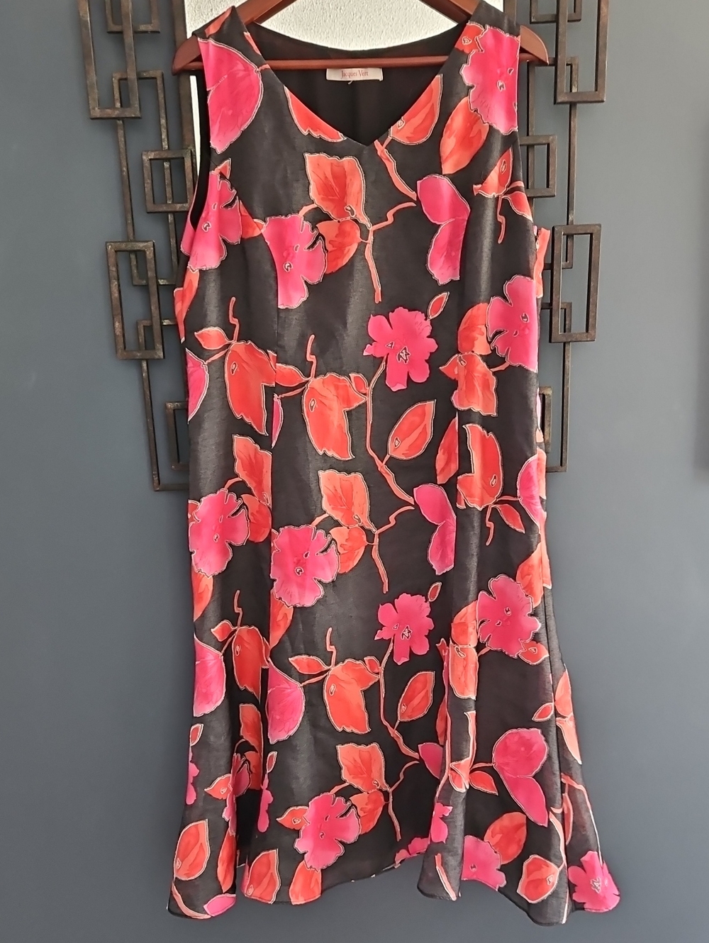 Jacques Vert Size L Sleeveless Floral Colourful Dress